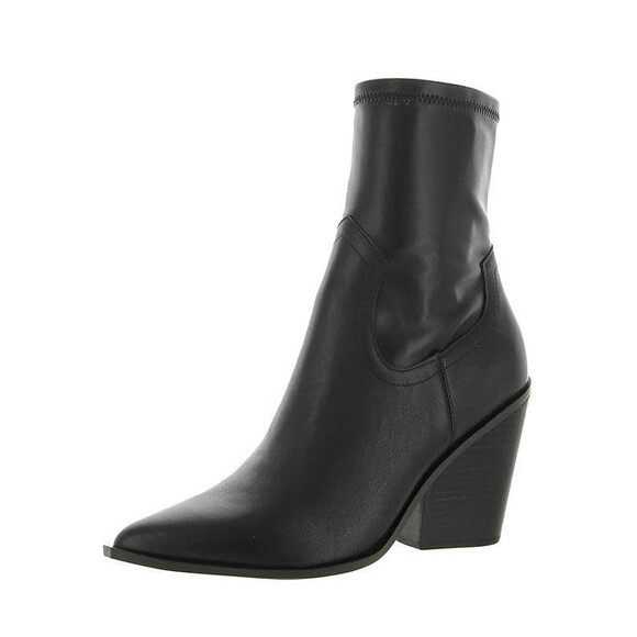 Steve Madden Women 11 M Black Leather Thorn Western Sock Boots NIB IR9 - Picture 1 of 7